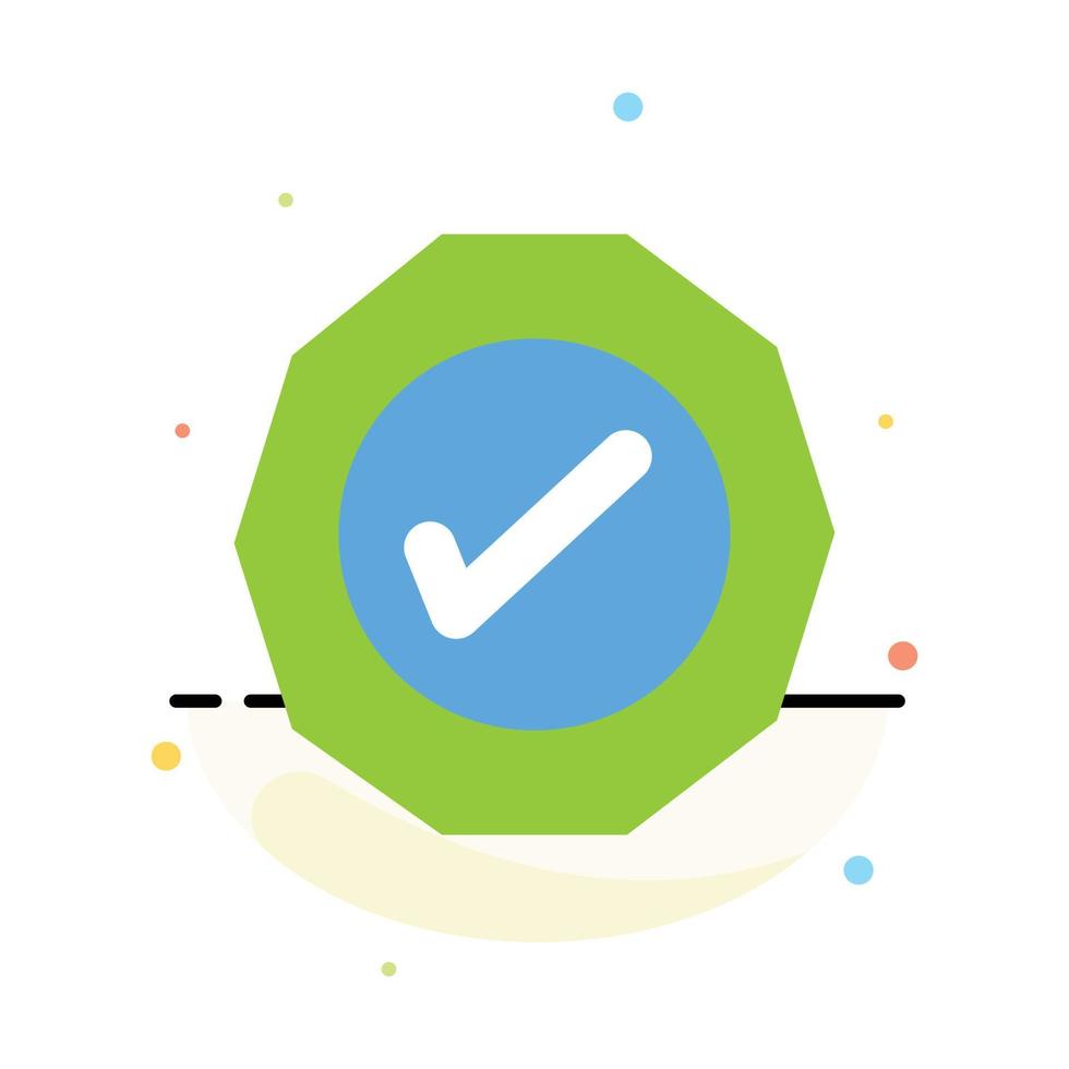 Logistic Ok Success Tick Abstract Flat Color Icon Template vector