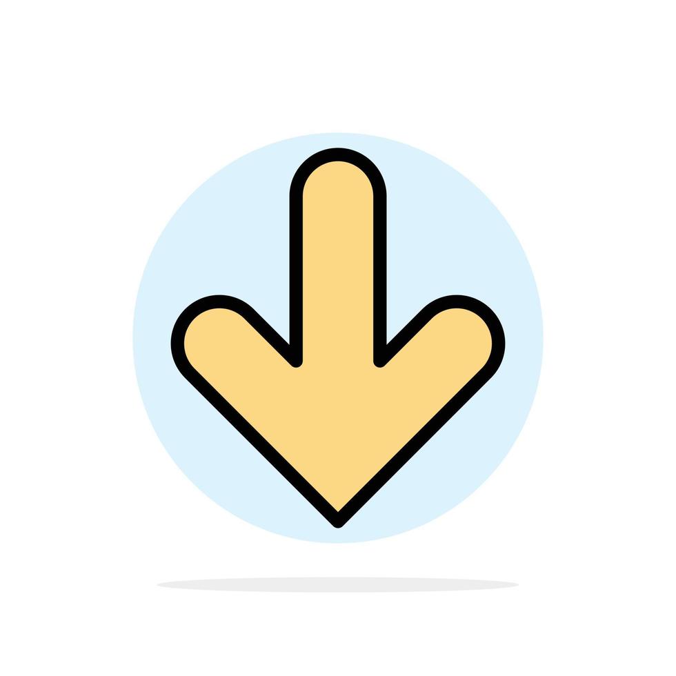 Arrow Down Direction Download Abstract Circle Background Flat color Icon vector