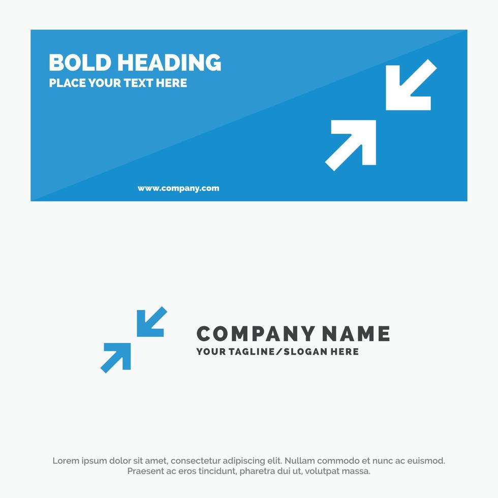 Arrows Arrow Zoom SOlid Icon Website Banner and Business Logo Template vector