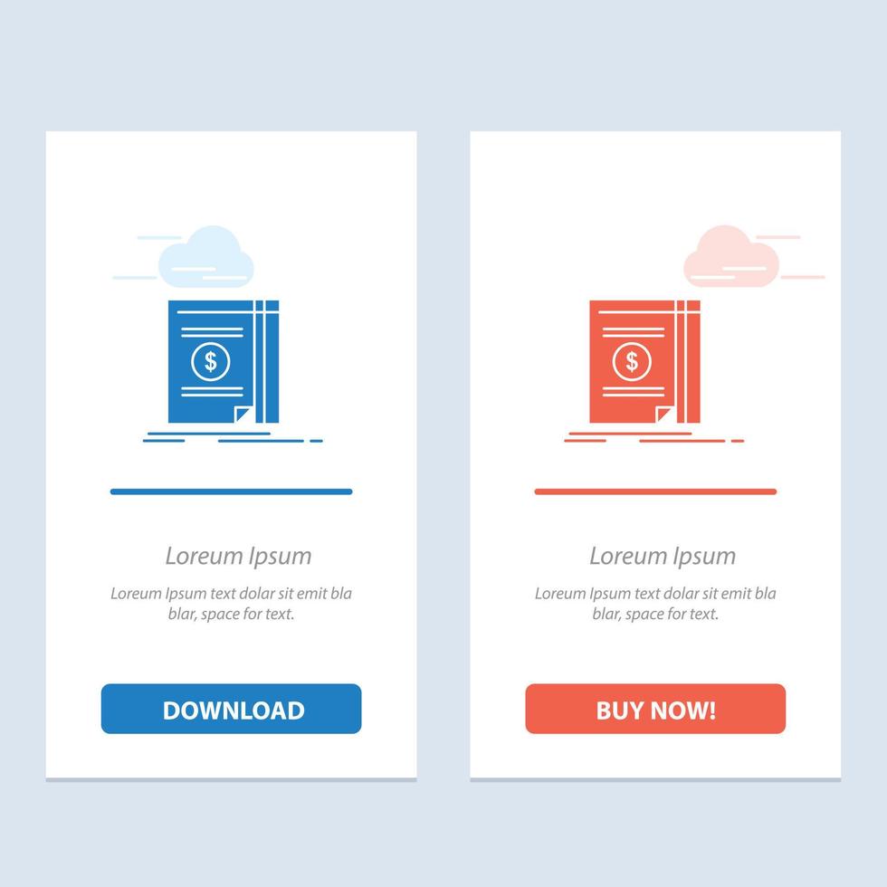 Book Cash Money Novel  Blue and Red Download and Buy Now web Widget Card Template vector