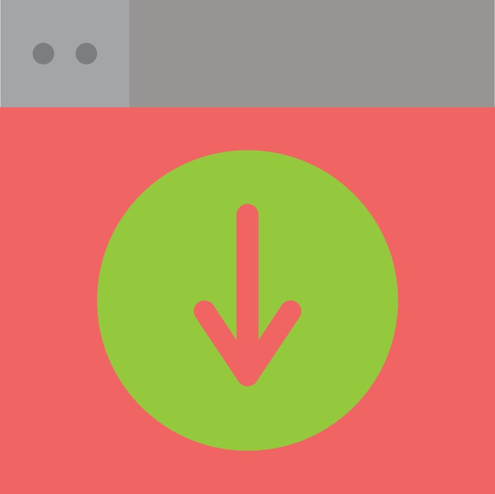 diseño web descargar abajo aplicación color plano icono vector icono banner plantilla