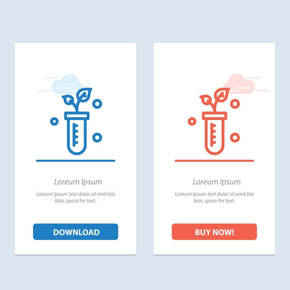 Tube Plant Lab Science  Blue and Red Download and Buy Now web Widget Card Template vector