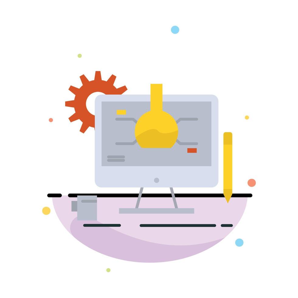 Chemical Experiment It Technology Abstract Flat Color Icon Template vector