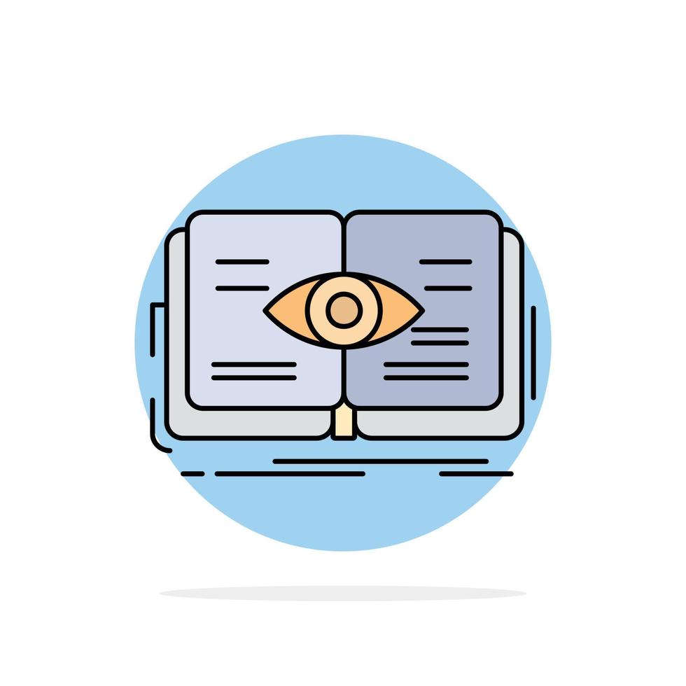 knowledge book eye view growth Flat Color Icon Vector
