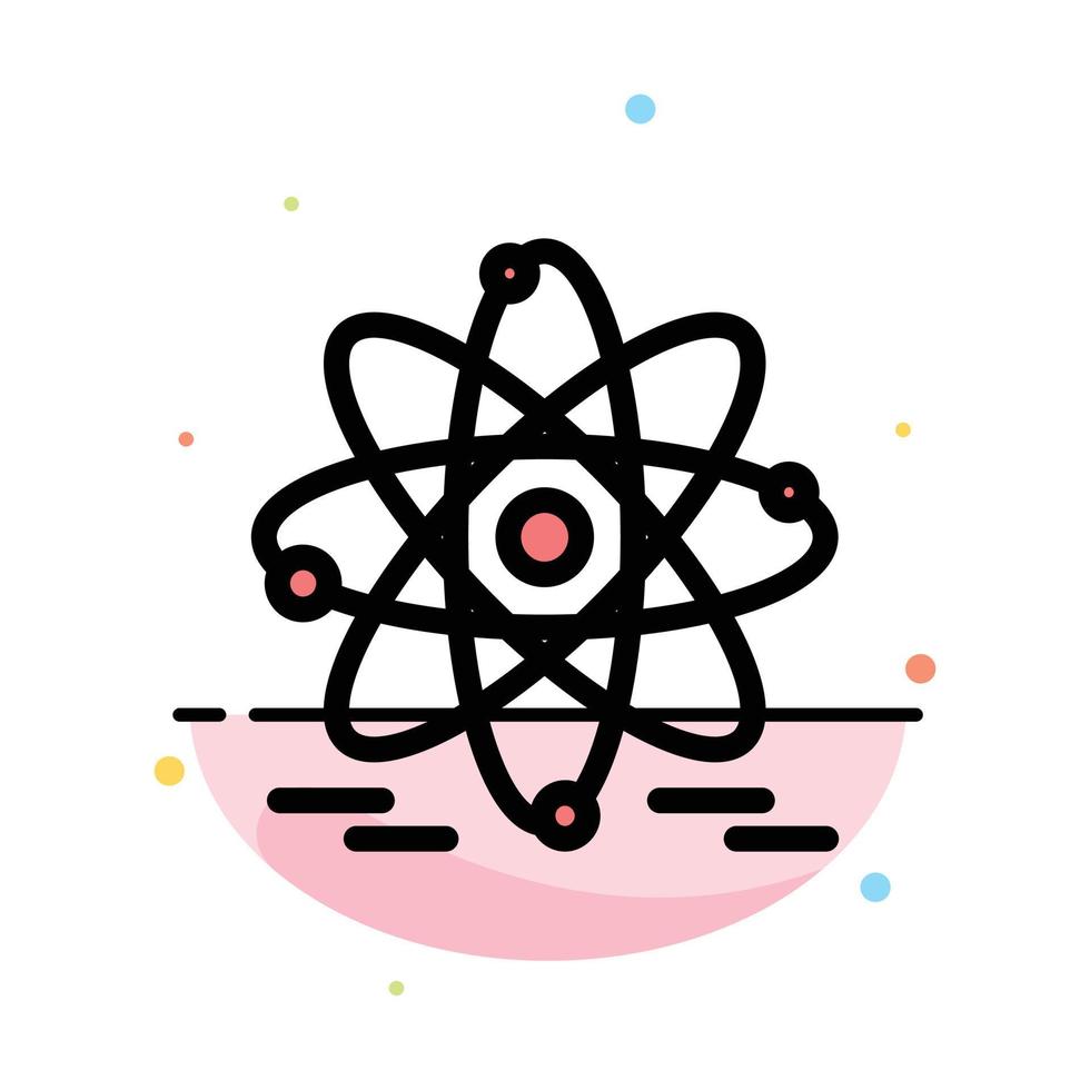 Atom Education Nuclear Abstract Flat Color Icon Template vector