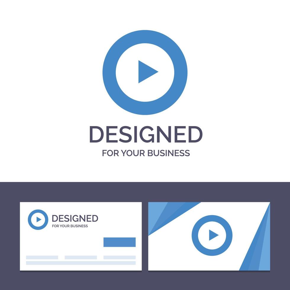 Creative Business Card and Logo template Studio Play Video mp4 Vector Illustration
