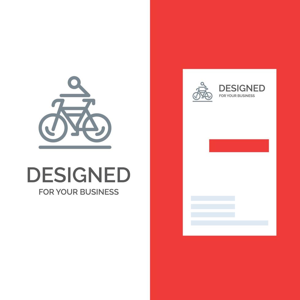 Activity Bicycle Bike Biking Cycling Grey Logo Design and Business Card Template vector