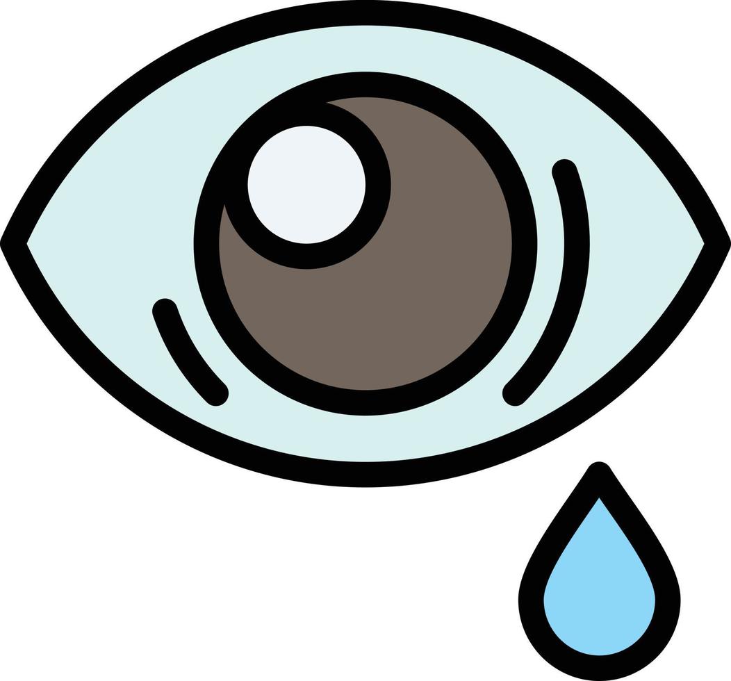 Eye Droop Eye Sad  Flat Color Icon Vector icon banner Template