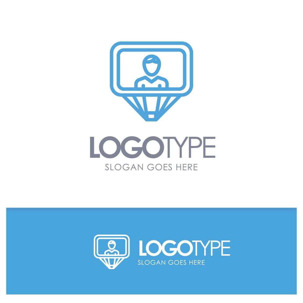 User Profile Id Login Blue outLine Logo with place for tagline vector