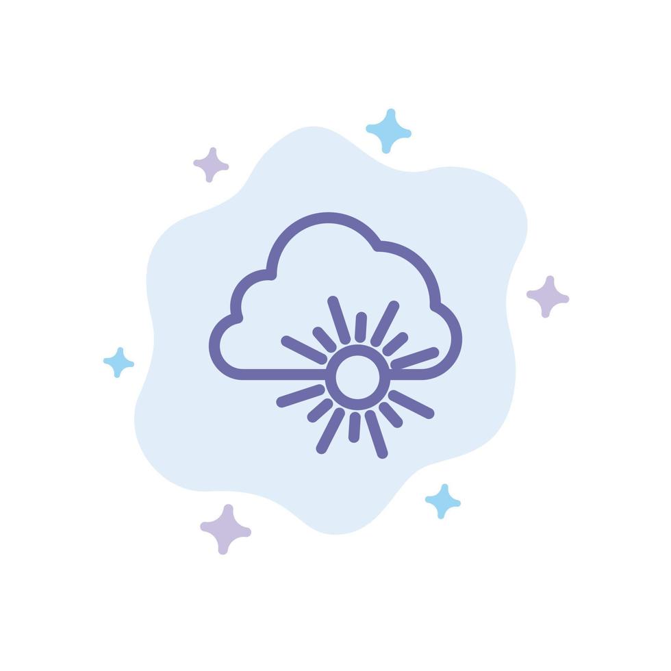 Cloud Nature Spring Sun Blue Icon on Abstract Cloud Background vector