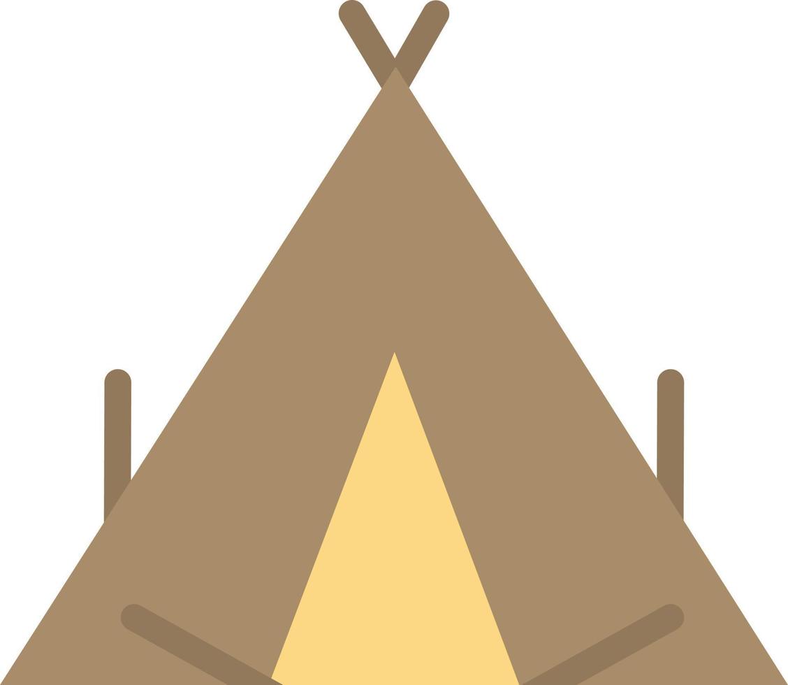 Camp Tent Wigwam Spring  Flat Color Icon Vector icon banner Template