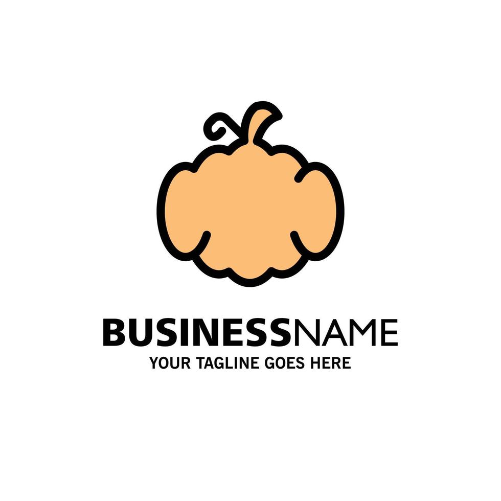 Cucurbit Halloween Pumpkin Canada Business Logo Template Flat Color vector