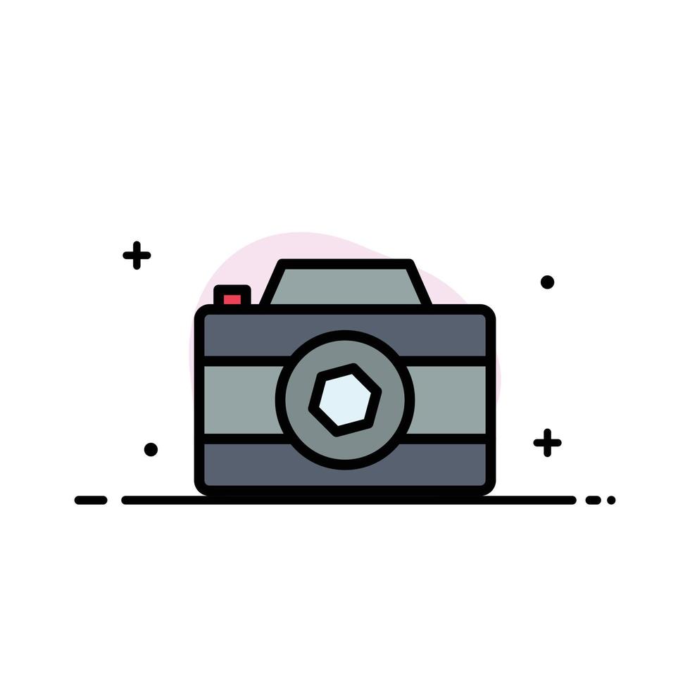 Camera Image Picture Photo  Business Flat Line Filled Icon Vector Banner Template