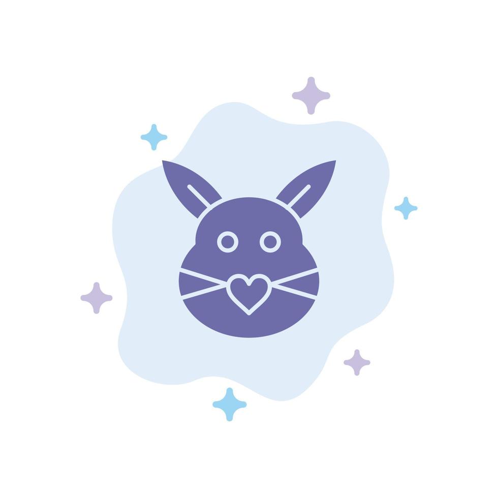 Rabbit Bunny Love Cute Easter Blue Icon on Abstract Cloud Background vector