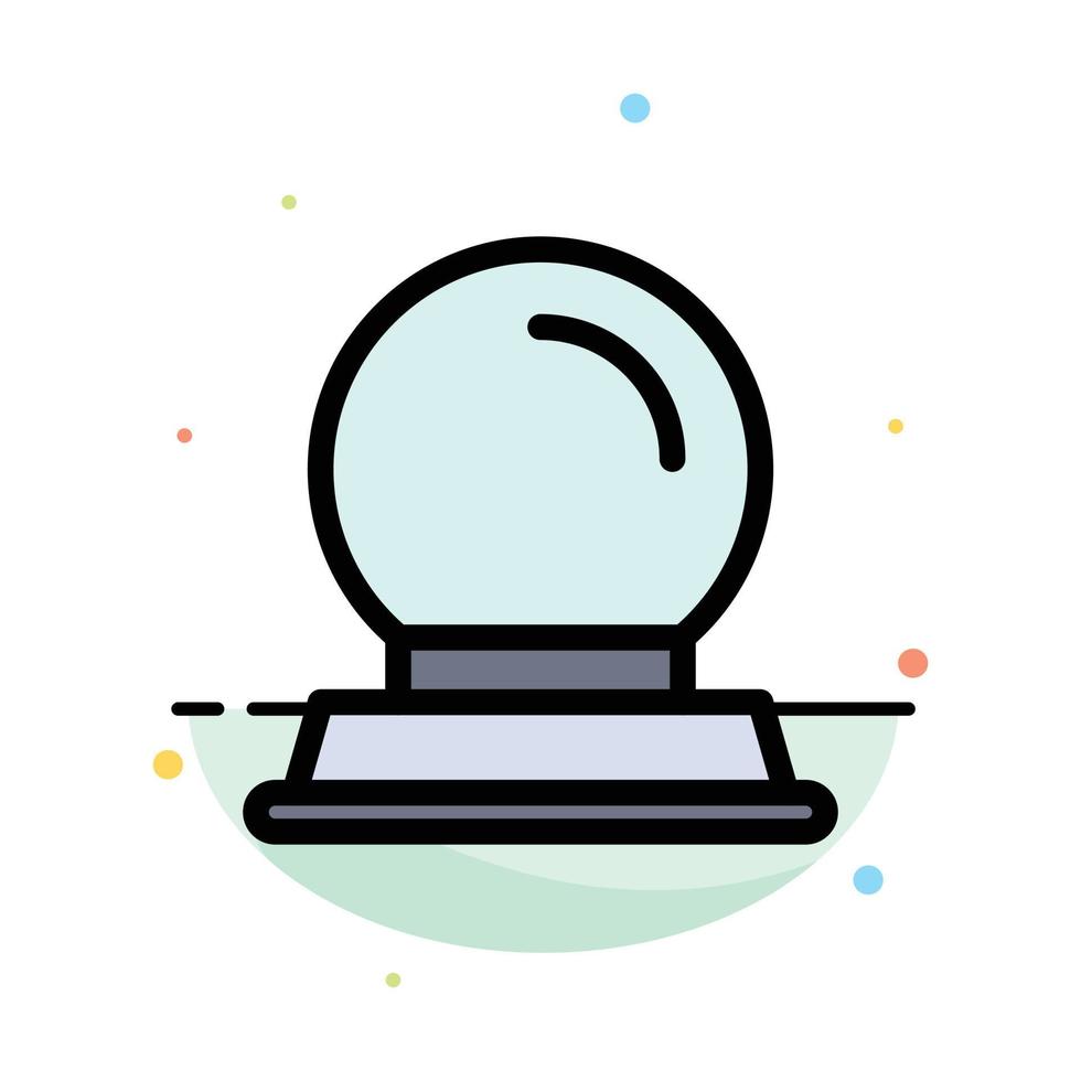 Glass Stand Decoration Magic Ball Abstract Flat Color Icon Template vector