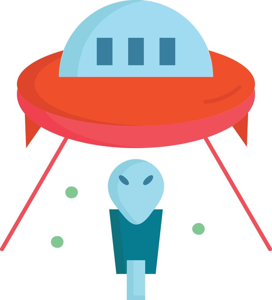 alien space ufo spaceship mars Flat Color Icon Vector