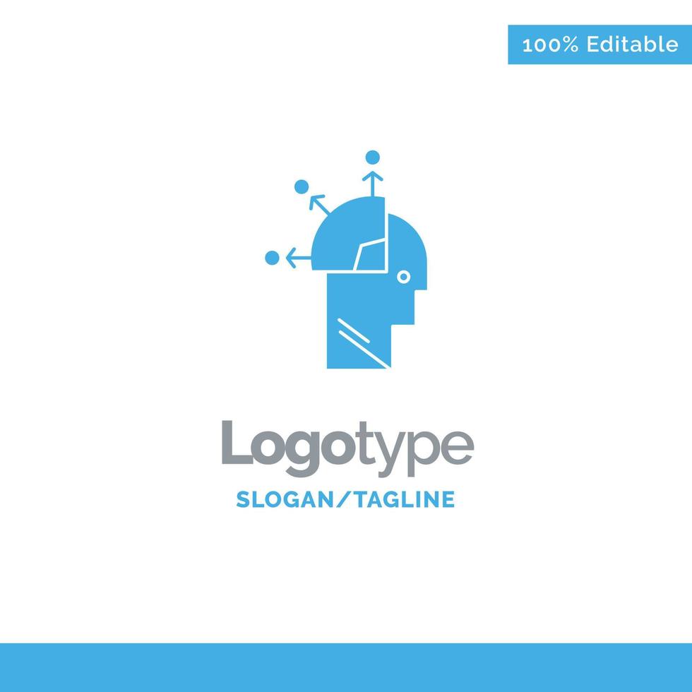 User Man Mind Programming Art Blue Solid Logo Template Place for ...