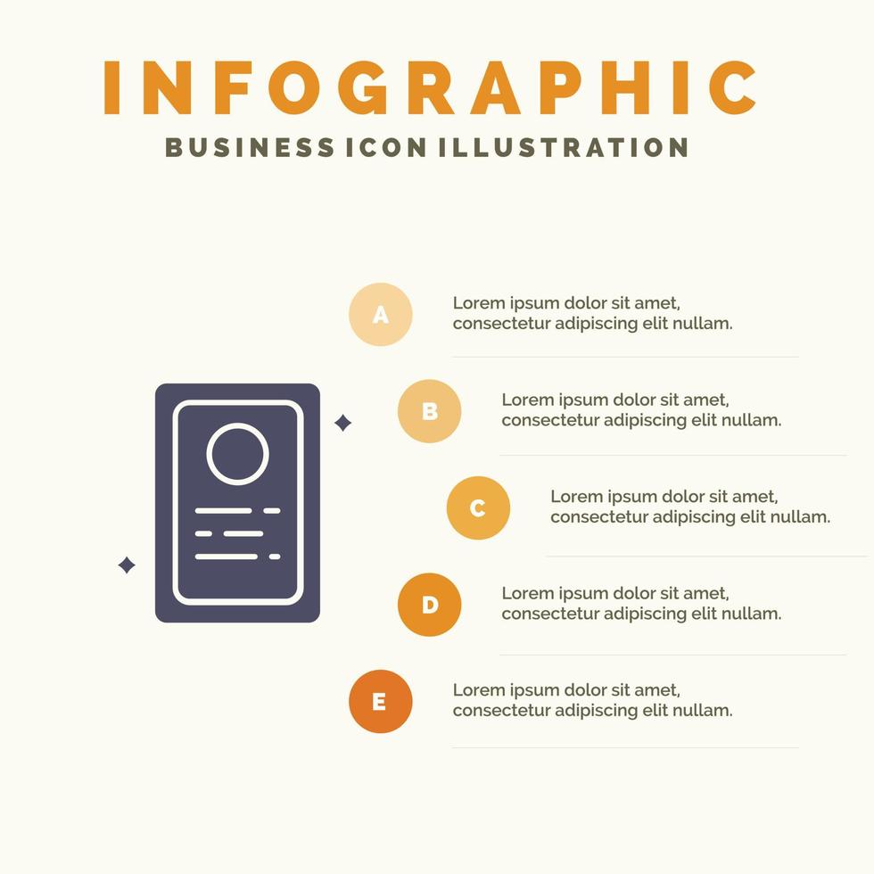 Assignment Job Application Test Solid Icon Infographics 5 Steps Presentation Background vector