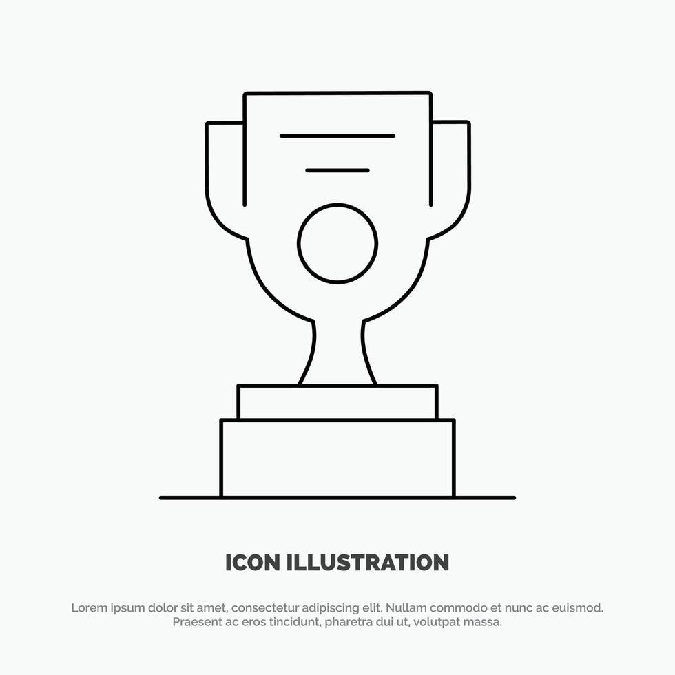 Job Worker Award Cup Line Icon Vector