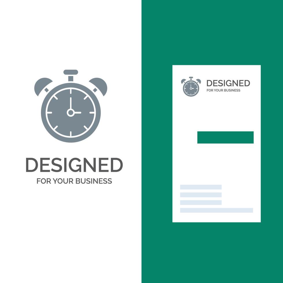 Alarm Clock Education Time Grey Logo Design and Business Card Template vector