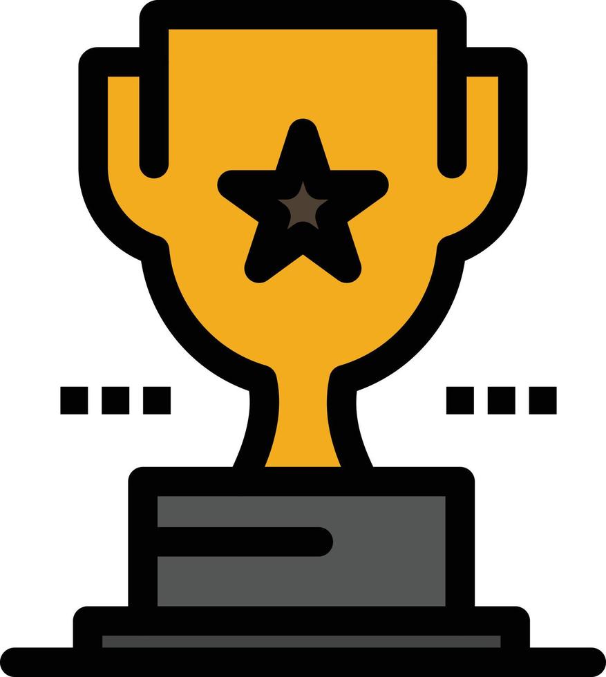 Cup Trophy Prize Achievement  Flat Color Icon Vector icon banner Template