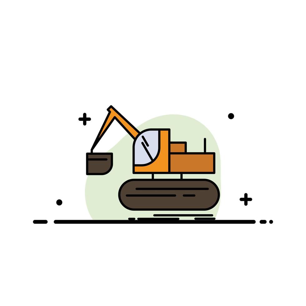 Crane Construction Lift Truck  Business Flat Line Filled Icon Vector Banner Template