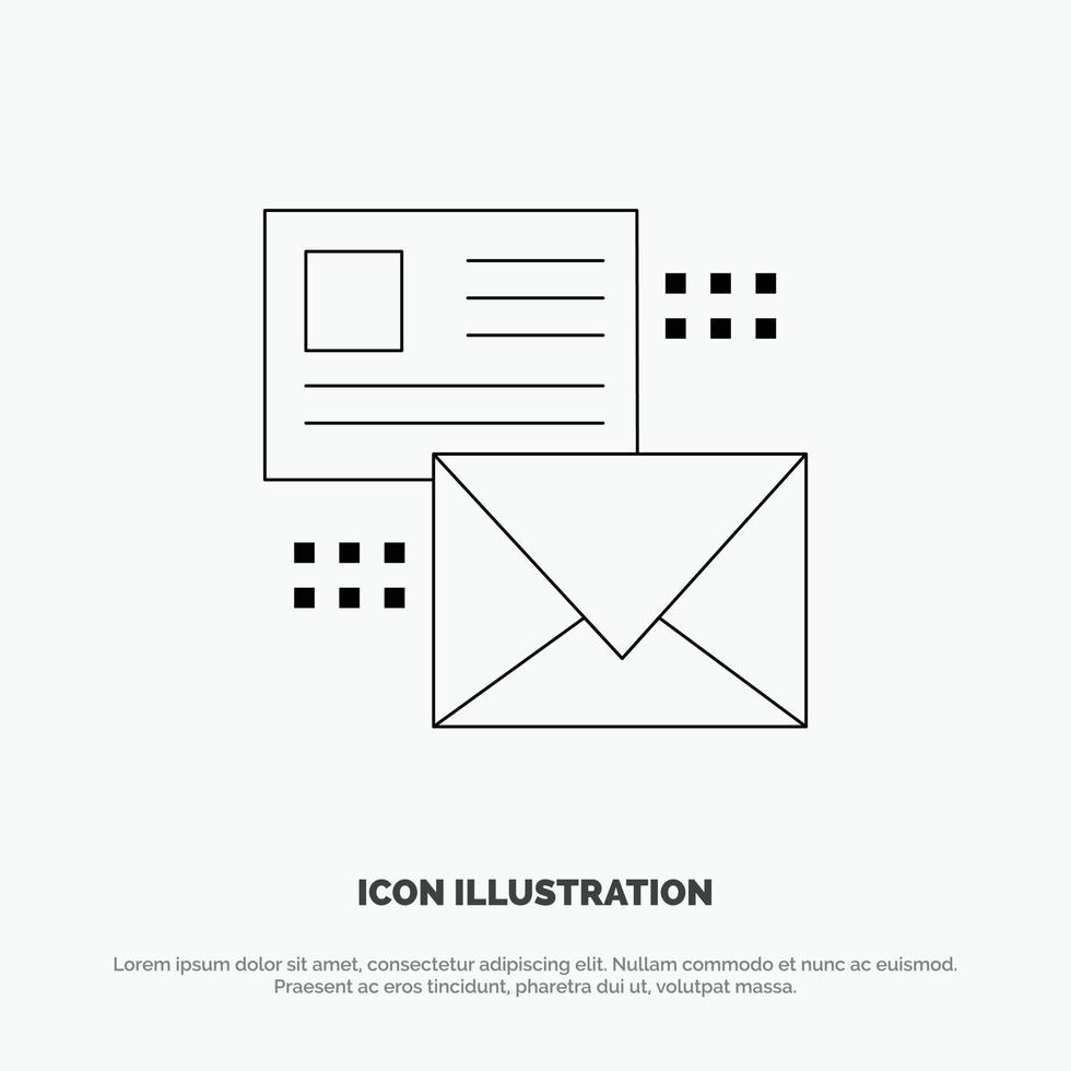 Mailing Conversation Emails List Mail Line Icon Vector