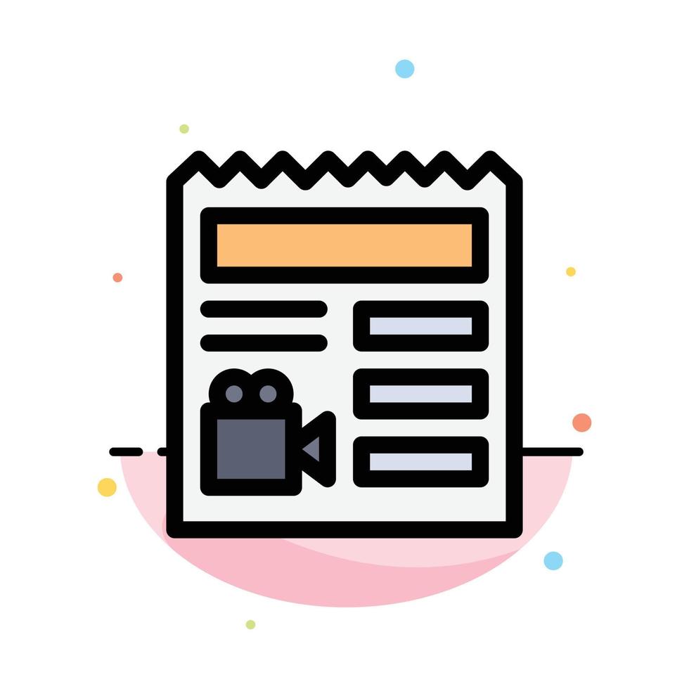 Document Basic Video Camera Abstract Flat Color Icon Template vector
