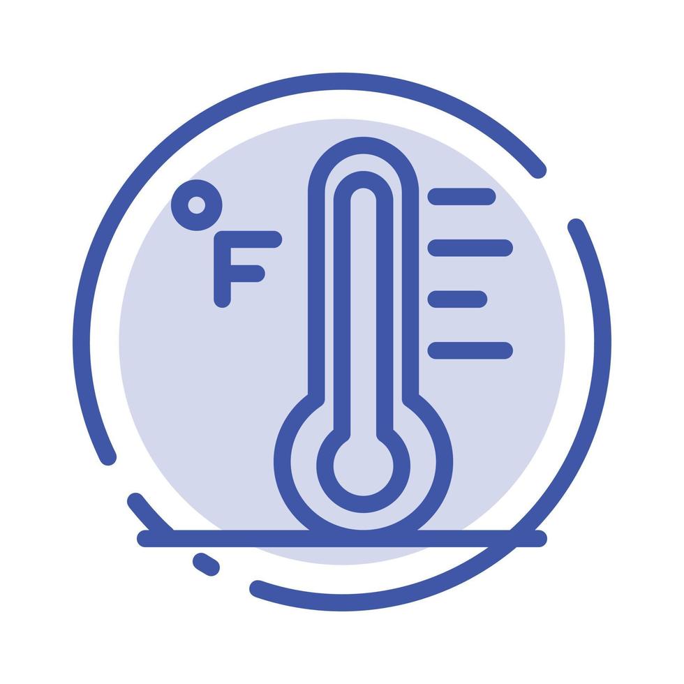 Cloud Light Rainy Sun Temperature Blue Dotted Line Line Icon vector