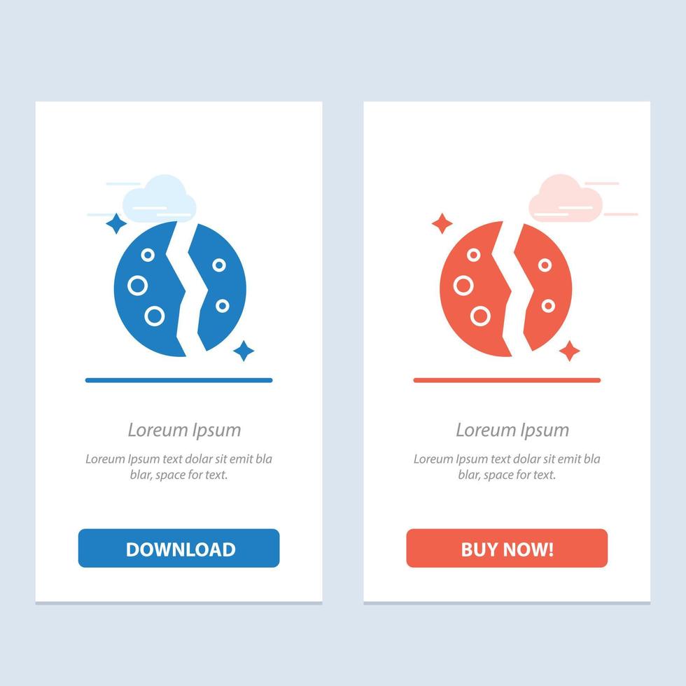 Astronomy Destroyed Galaxy Planet Space  Blue and Red Download and Buy Now web Widget Card Template vector