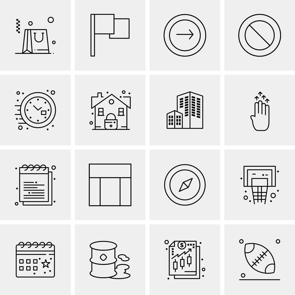 16 iconos universales de negocios vector ilustración de icono creativo para usar en proyectos relacionados con la web y dispositivos móviles