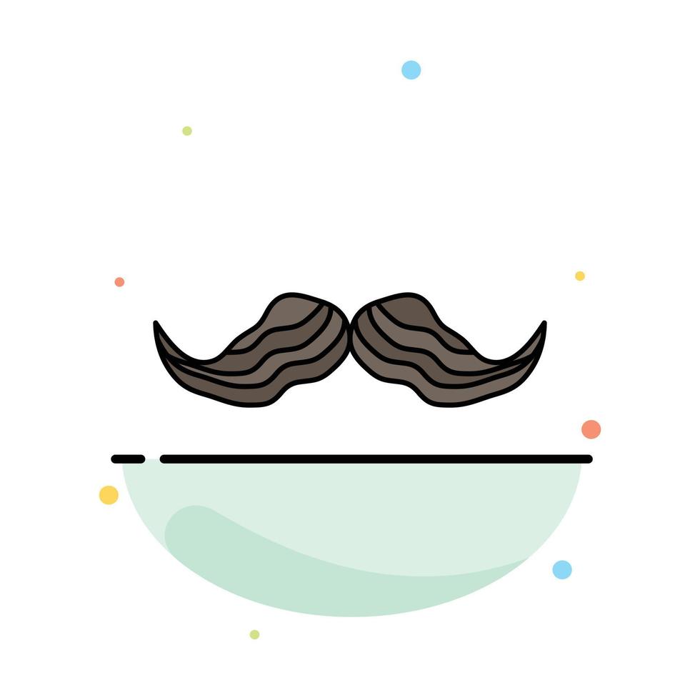 moustache Hipster movember male men Flat Color Icon Vector