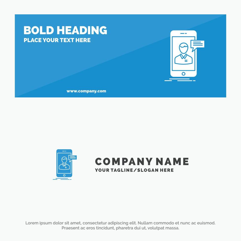 Chat Live Chat Meeting Mobile Online Conversation SOlid Icon Website Banner and Business Logo Templa vector