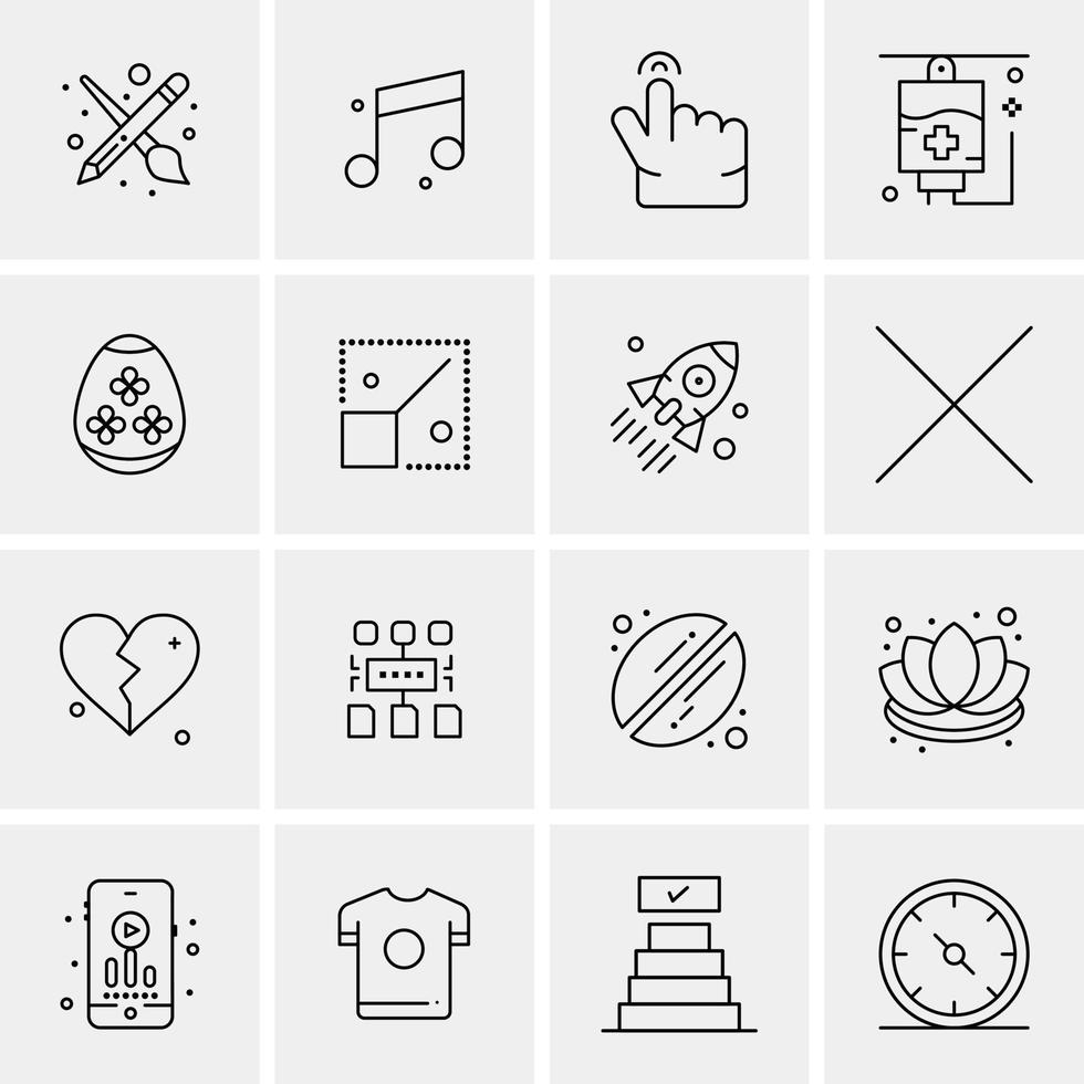 16 iconos de negocios universales vector ilustración de icono creativo para usar en proyectos relacionados con la web y dispositivos móviles