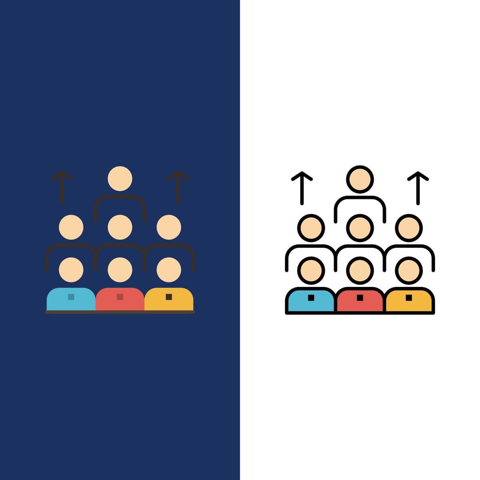 Workforce Business Human Leadership Management Organization Resources Teamwork  Icons Flat and Line vector