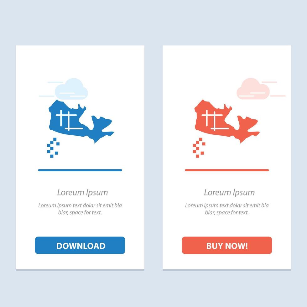 Canada Map Location  Blue and Red Download and Buy Now web Widget Card Template vector