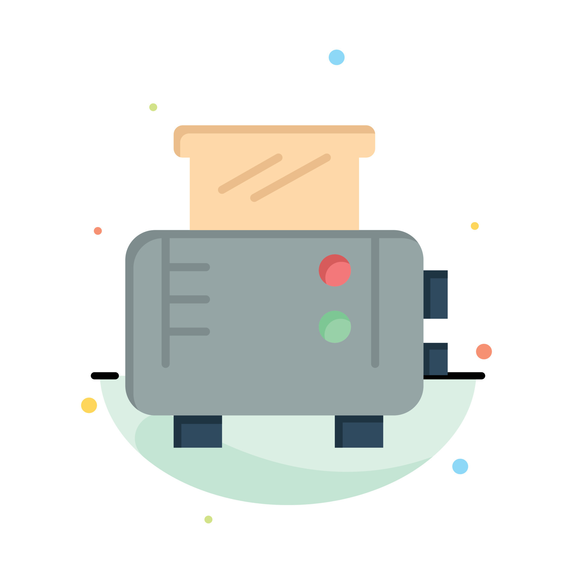 Toast Toast Machine Toaster Abstract Flat Color Icon Template 13143398
