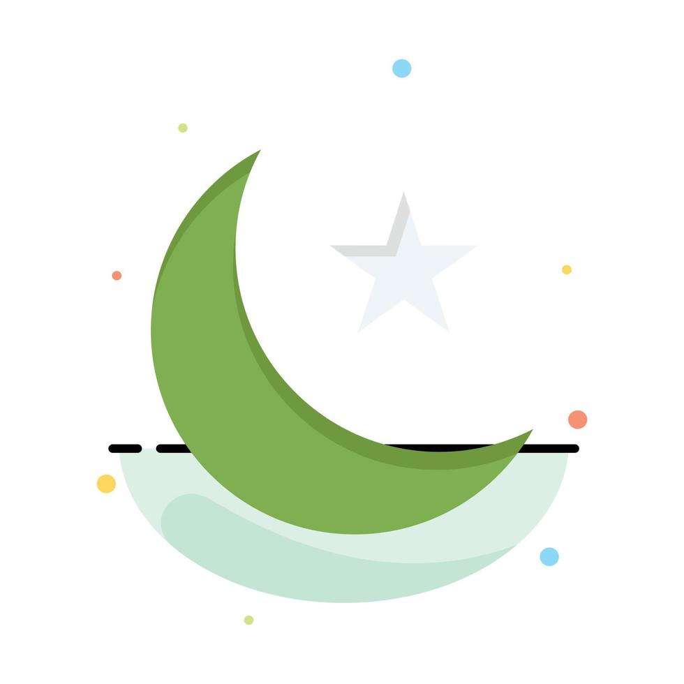 Moon Night Star Night Abstract Flat Color Icon Template vector