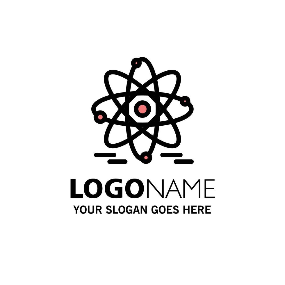 Atom Education Nuclear Business Logo Template Flat Color vector