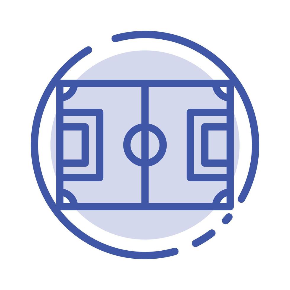 campo fútbol juego campo fútbol azul línea punteada icono línea vector