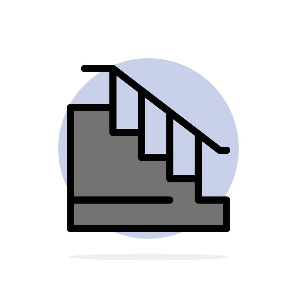 Construction Down Home Stair Abstract Circle Background Flat color Icon vector