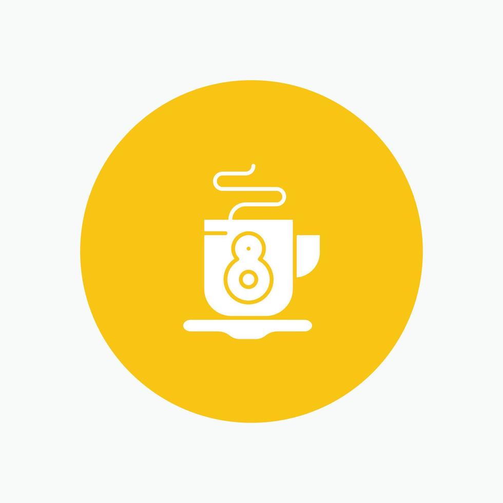 Coffee Tea Hot white glyph icon vector