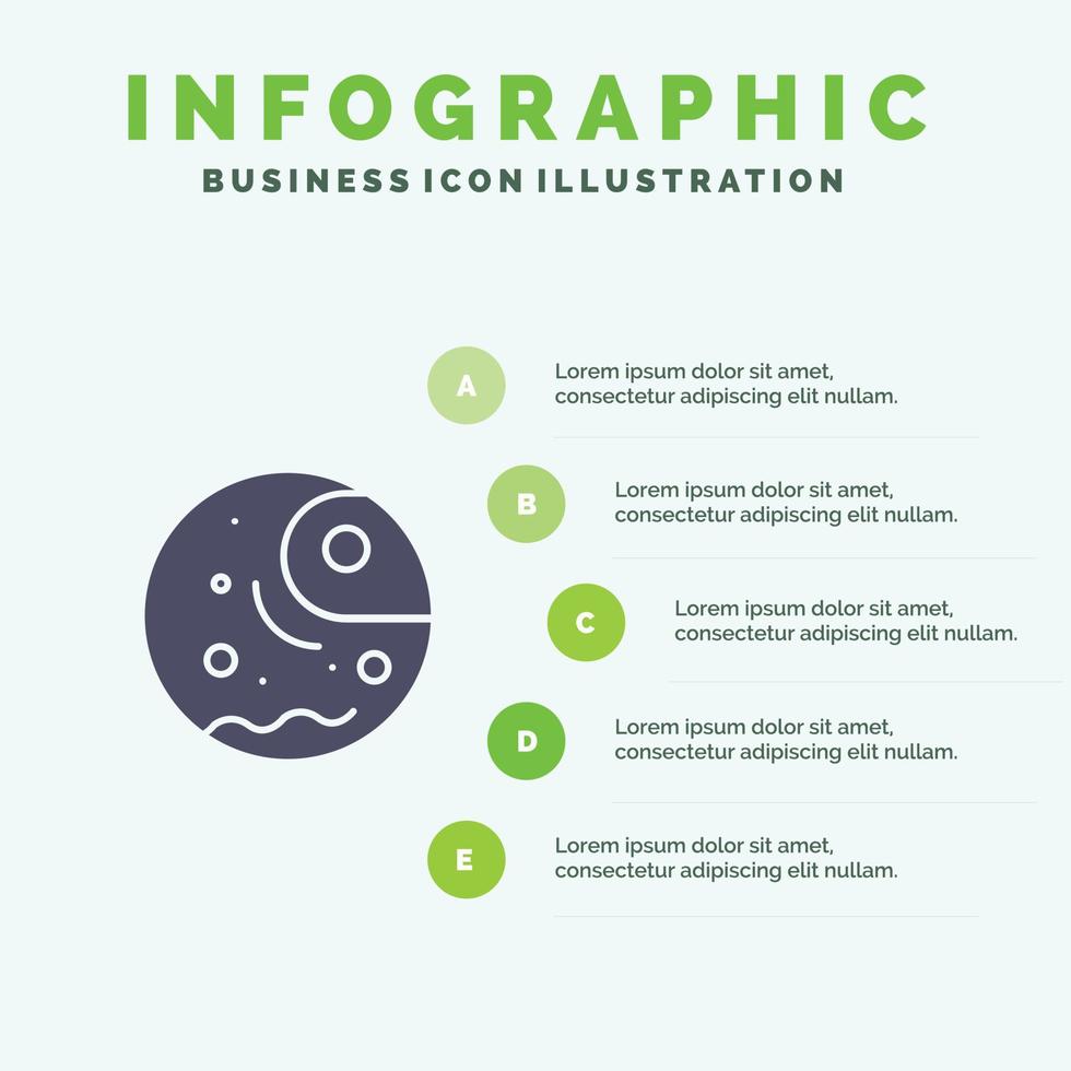 Distant Gas Giant Planet Solid Icon Infographics 5 Steps Presentation Background vector