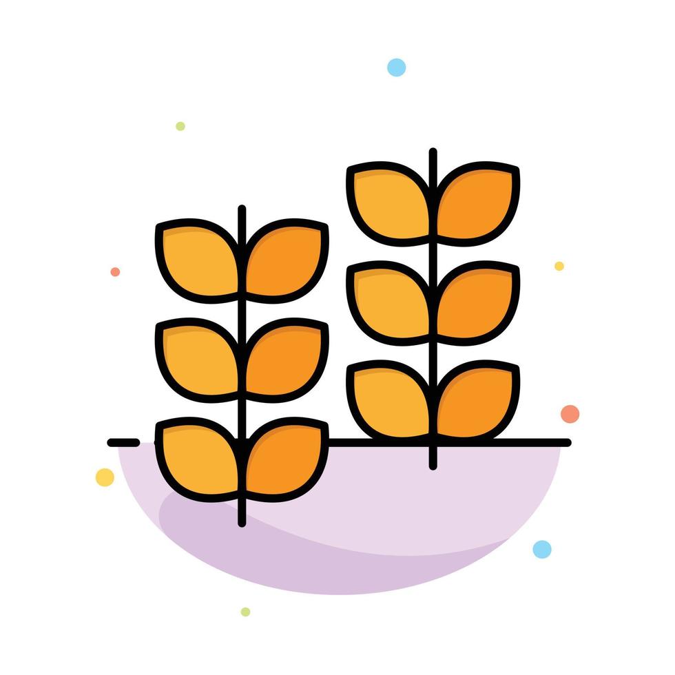 Plant Leaf Plant Growth Abstract Flat Color Icon Template vector