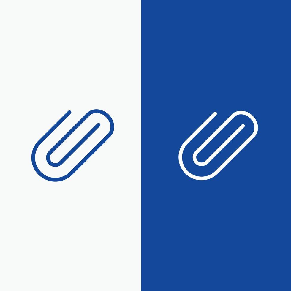 Attachment Attach Clip Add Line and Glyph Solid icon Blue banner Line and Glyph Solid icon Blue bann vector