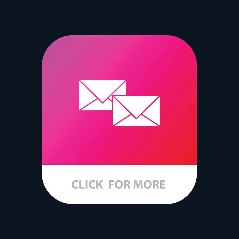 respuesta de correo reenviar carta de correspondencia comercial botón de aplicación móvil versión de glifo de android e ios vector