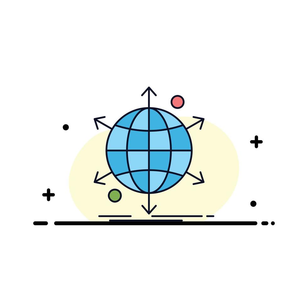 business international net network web Flat Color Icon Vector