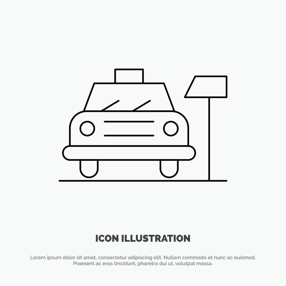 Car Parking Hotel Service Vector Line Icon