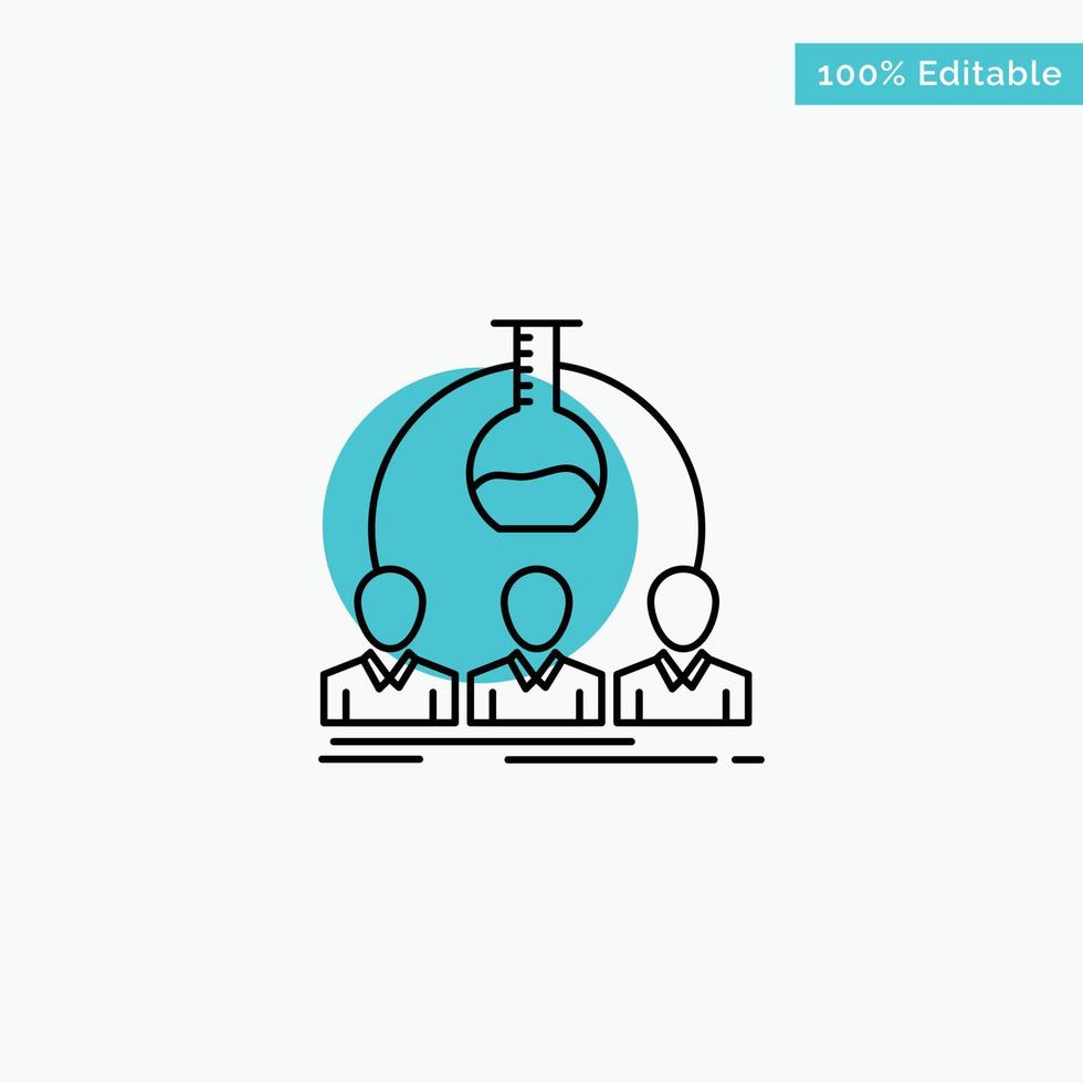 Laboratory Lab Man Experiment Scientist turquoise highlight circle point Vector icon