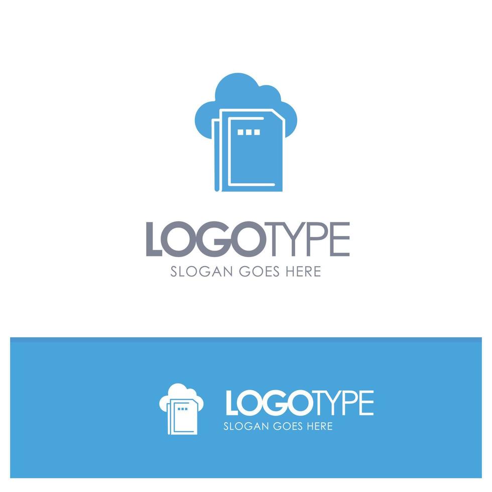 Cloud File Data Computing Blue Logo vector